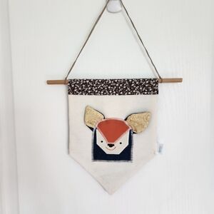 Fox Wall Hanging Decor in Cream and Orange
